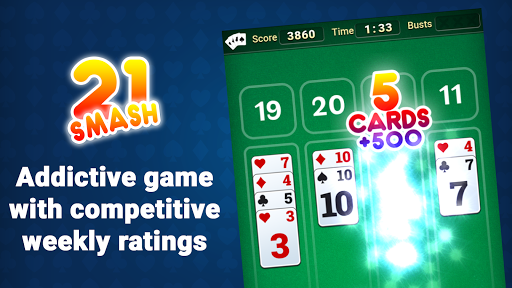 21 Smash - Best mix of Solitaire and BlackJack  Screenshot 4