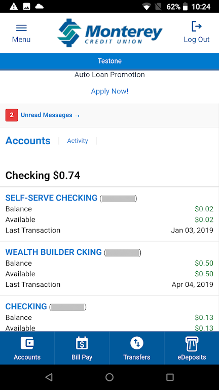 MontereyCU Mobile Banking  Screenshot 2