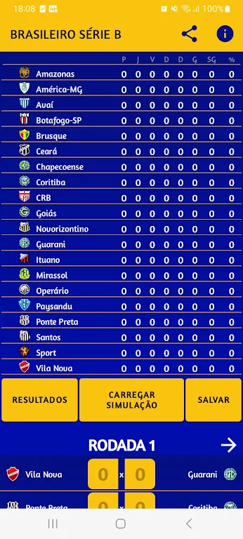 Simulador da Série B 2024  Screenshot 1