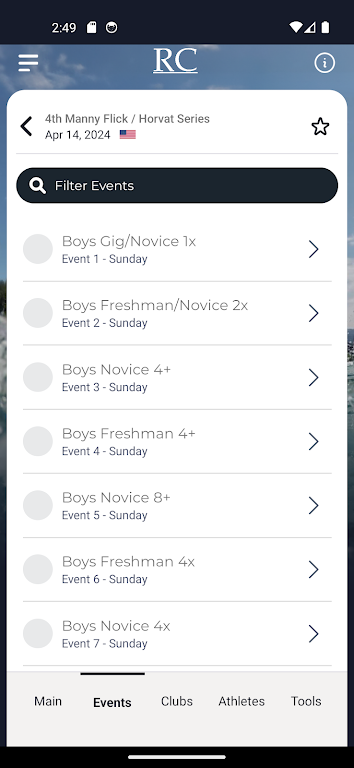 RegattaCentral  Screenshot 4