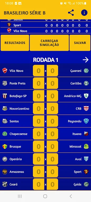 Simulador da Série B 2024  Screenshot 2