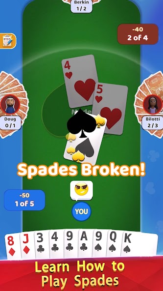 Spades Offline - Card Game Mod  Screenshot 1