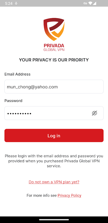 Privada VPN  Screenshot 1