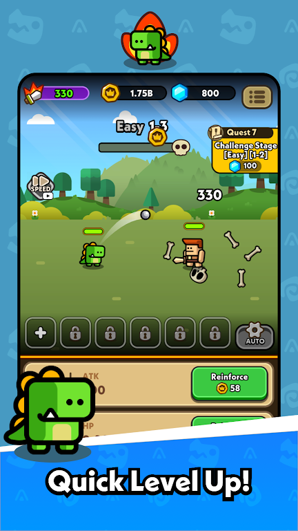 Hero Dino: Idle RPG  Screenshot 1