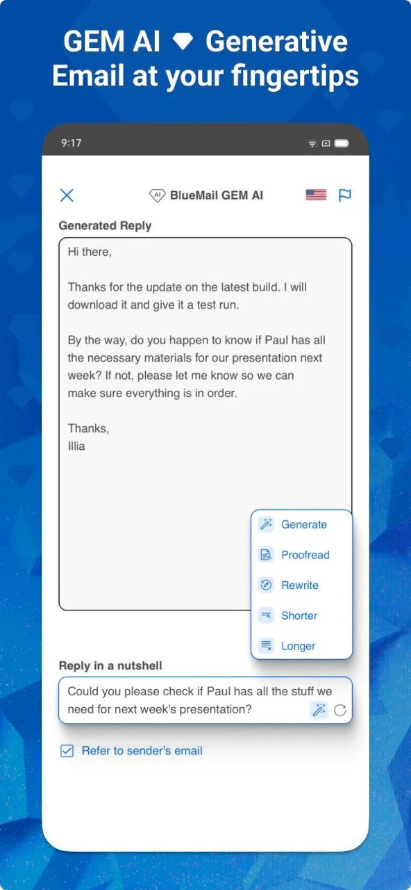 Email Blue Mail - Calendar  Screenshot 4