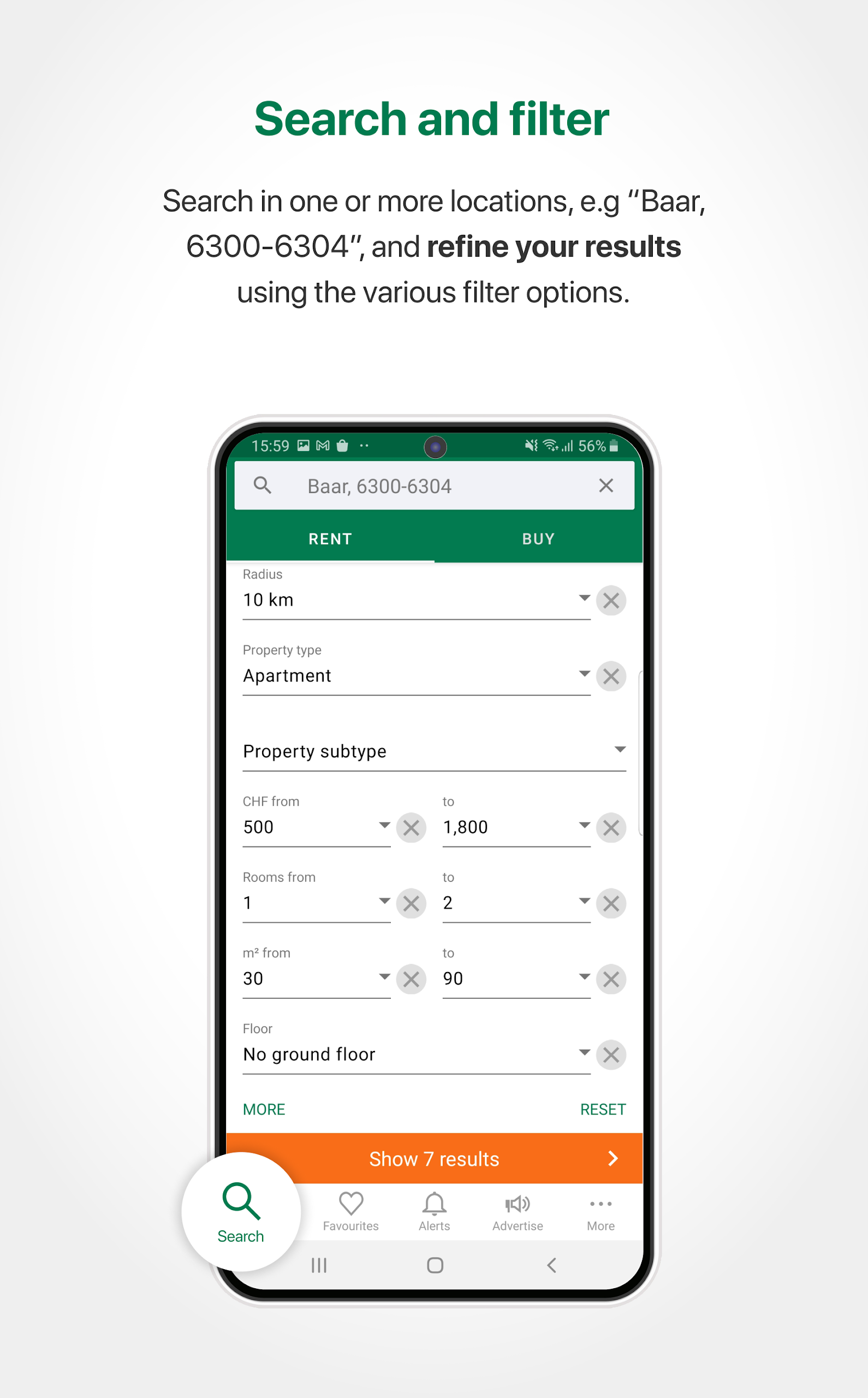 Comparis Property Switzerland  Screenshot 1