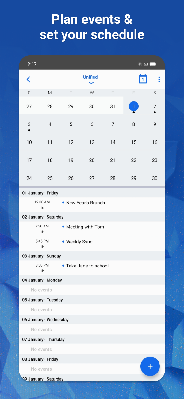 Email Blue Mail - Calendar  Screenshot 7
