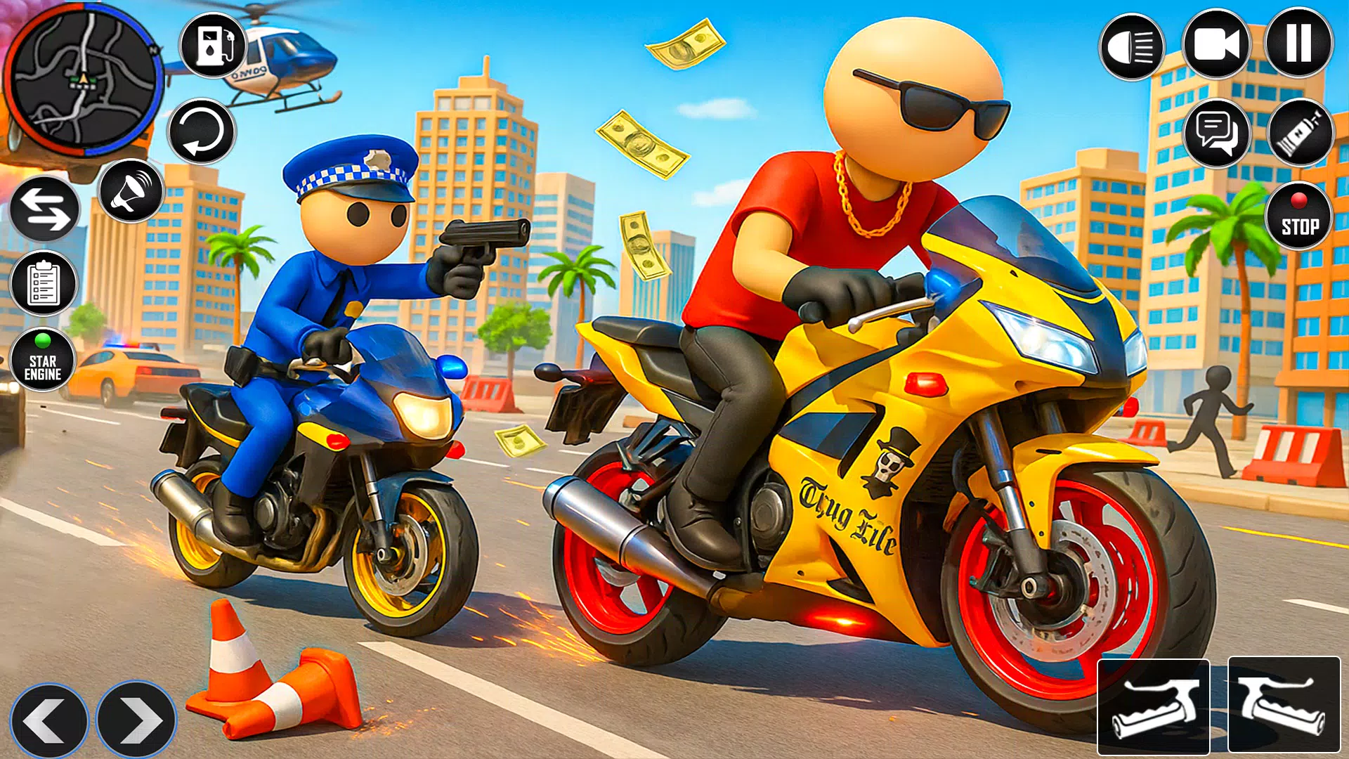 Stickman Police MotoBike Chase  Screenshot 5