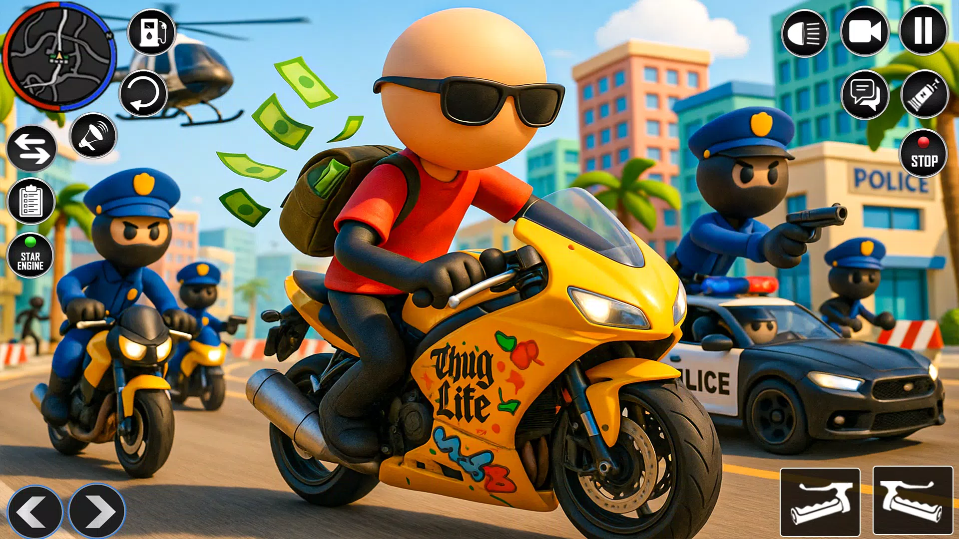Stickman Police MotoBike Chase  Screenshot 4