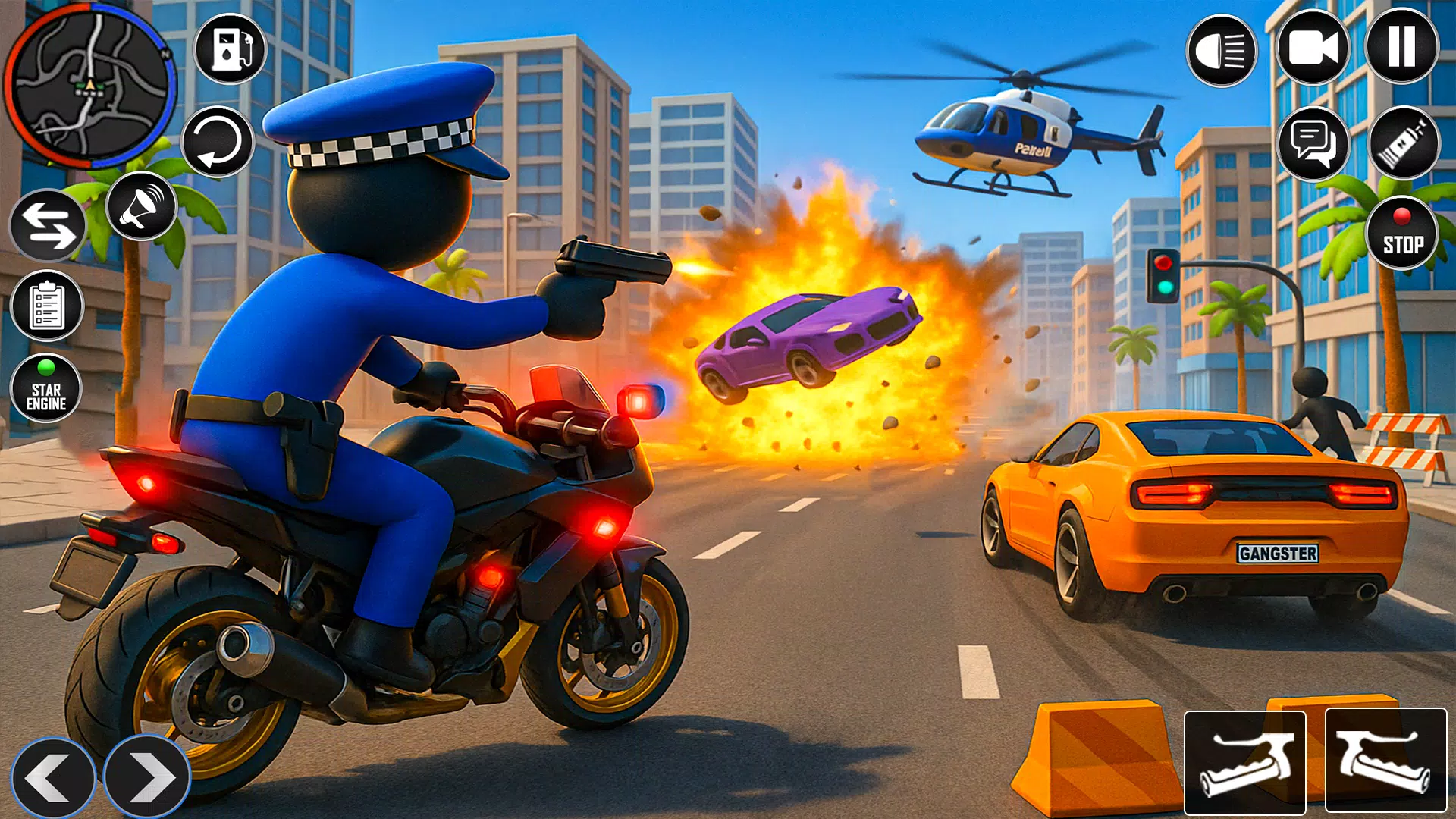 Stickman Police MotoBike Chase  Screenshot 3