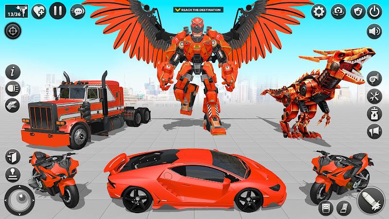 Flying Hawk Robot Car Games  Screenshot 9
