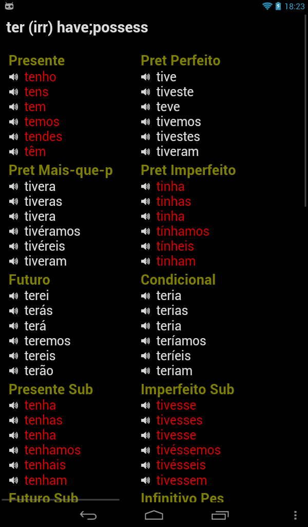 Portuguese Verbs  Screenshot 9