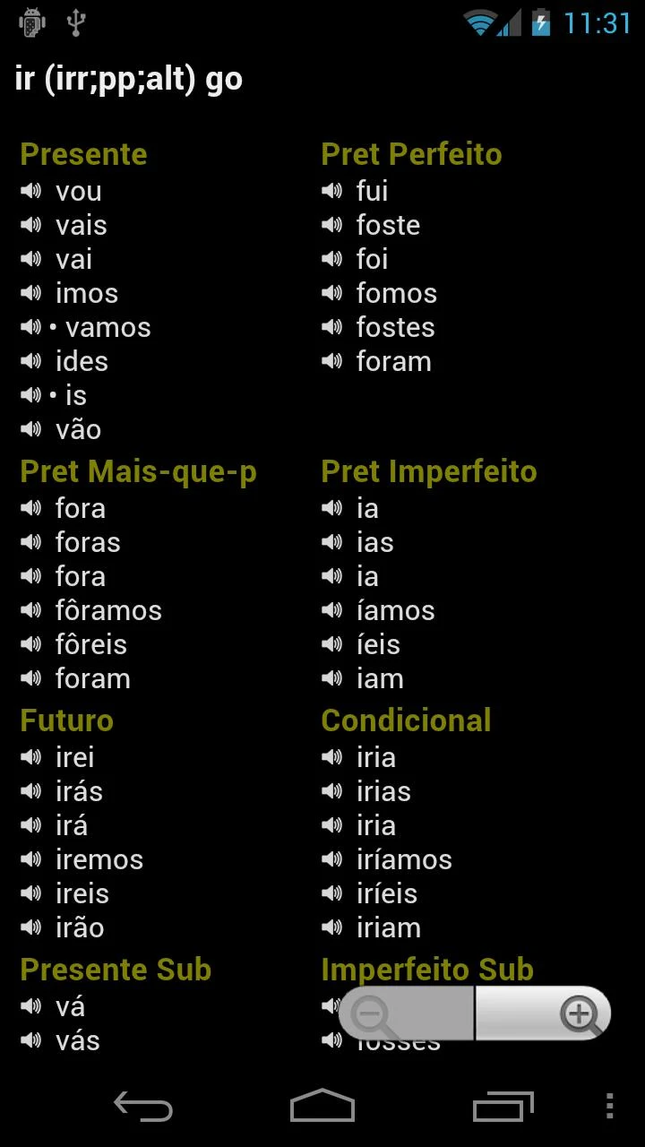 Portuguese Verbs  Screenshot 2