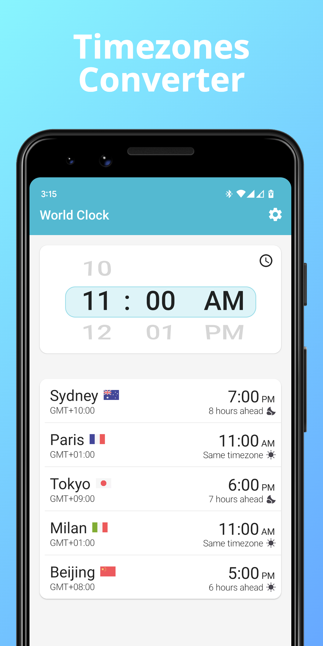 World Clock - Timezones Widget  Screenshot 1