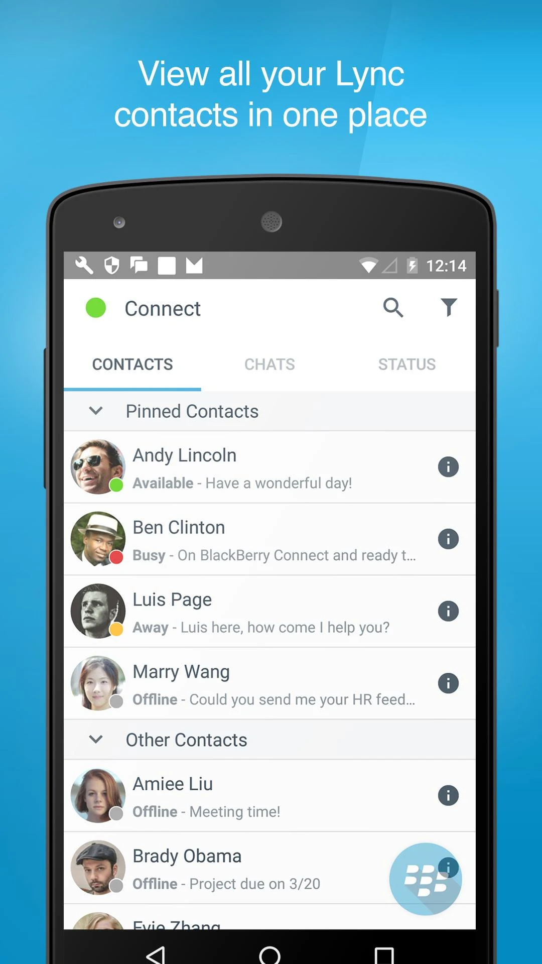 BlackBerry Connect  Screenshot 1