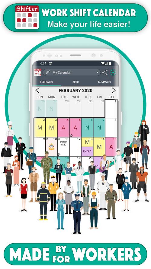 Work Shift Calendar  Screenshot 1