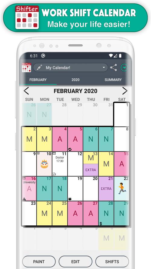 Work Shift Calendar  Screenshot 2