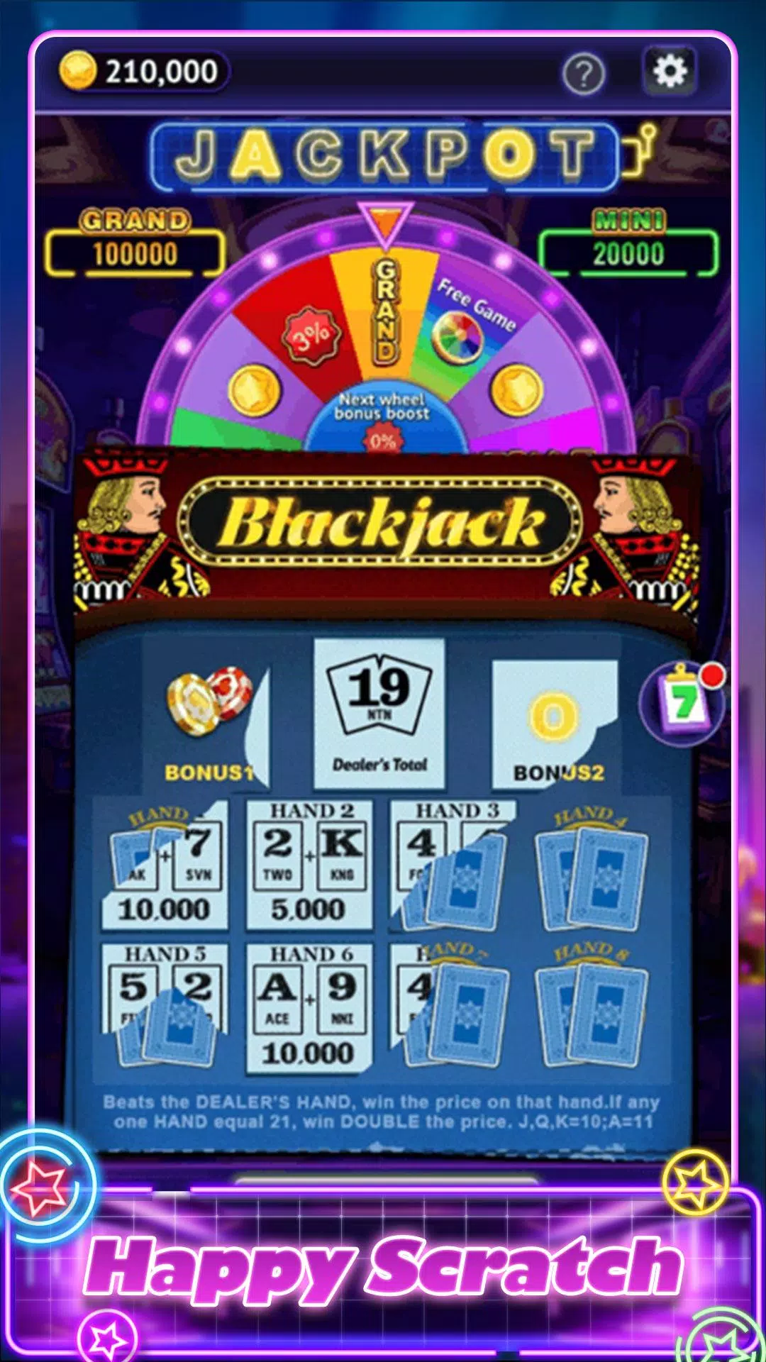 Blackjack Scratch  Screenshot 1