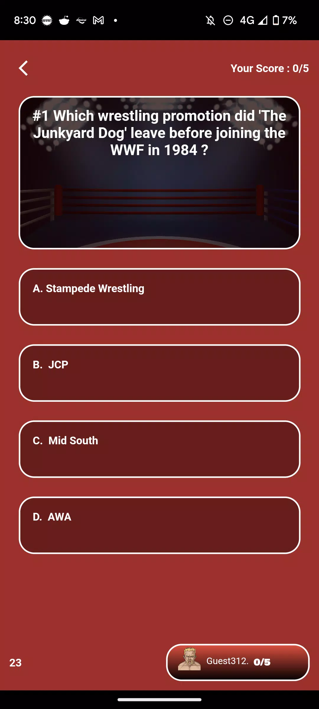 World Wrestling Trivia  Screenshot 8