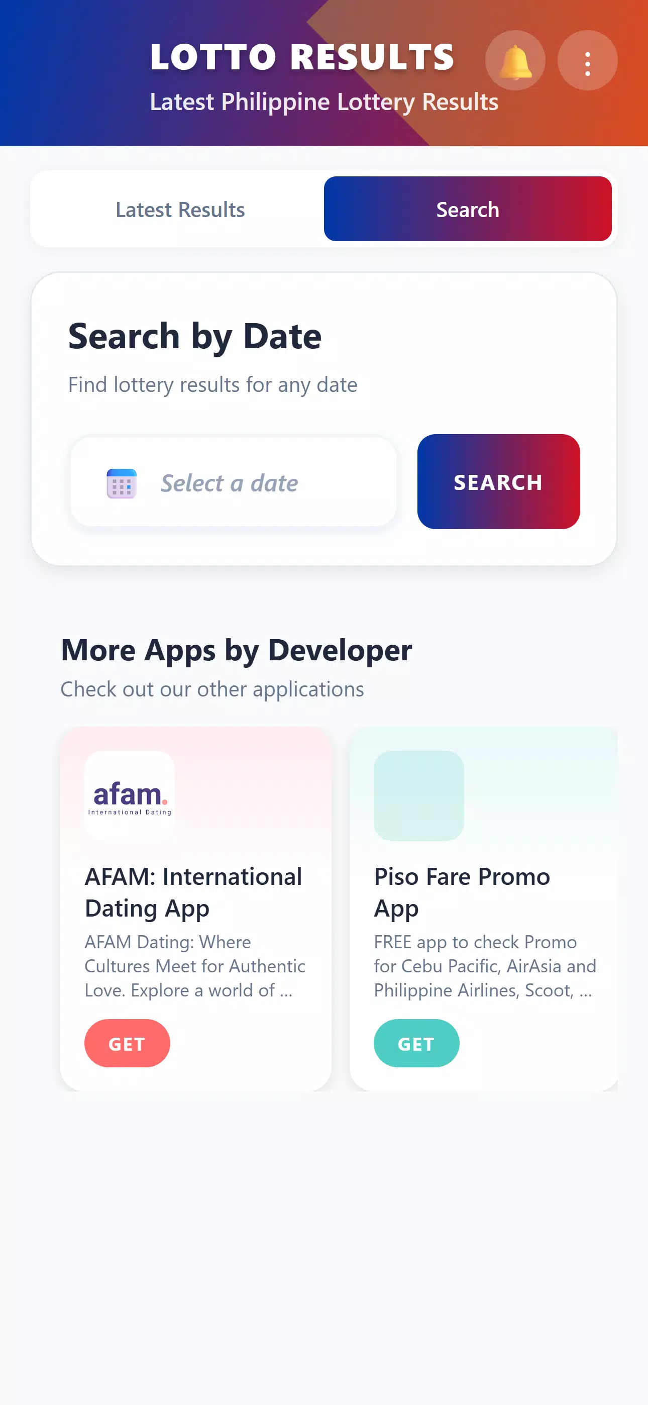 Lotto Results  Screenshot 1