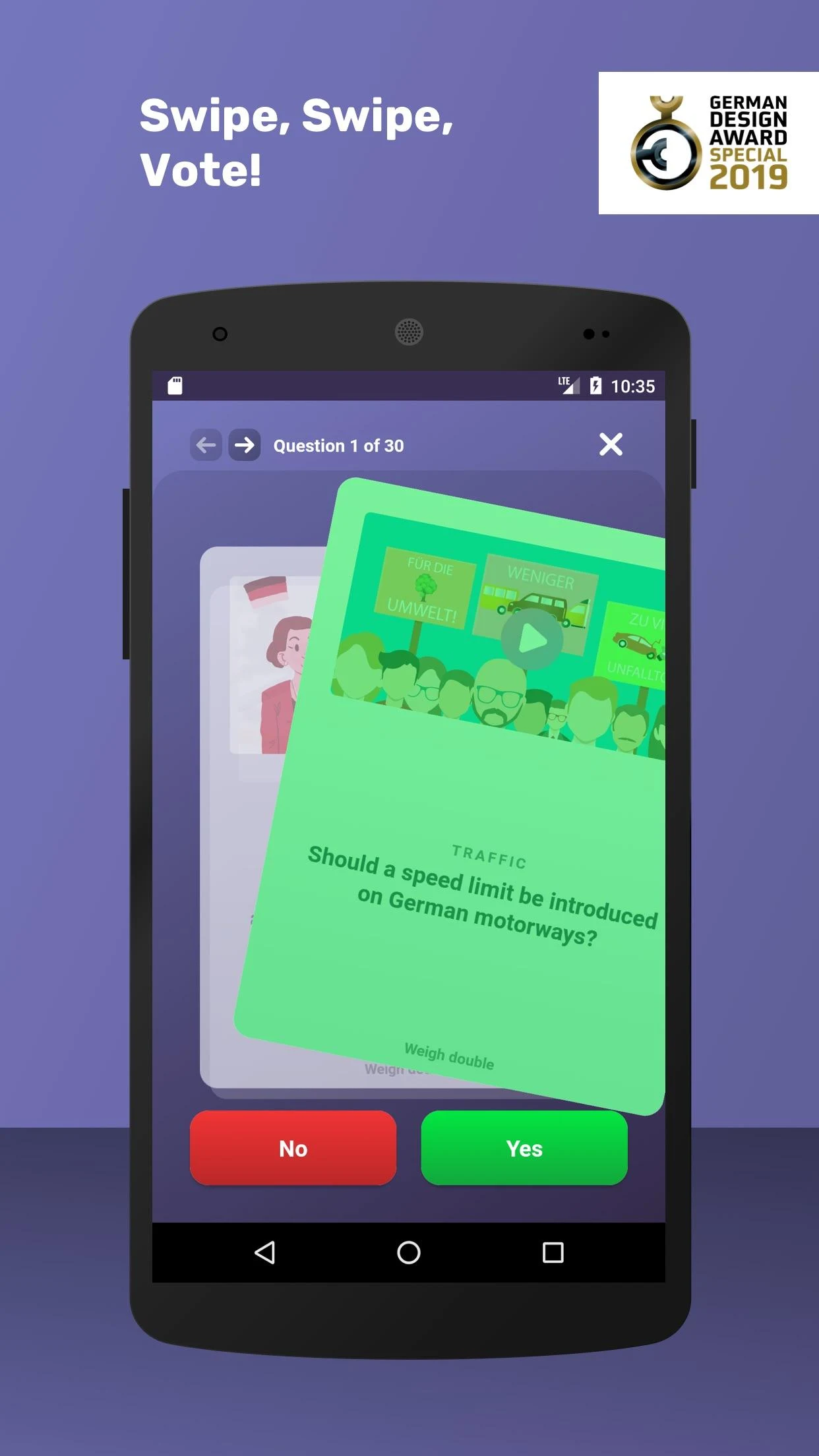 VoteSwiper - Find your party a Screenshot 1