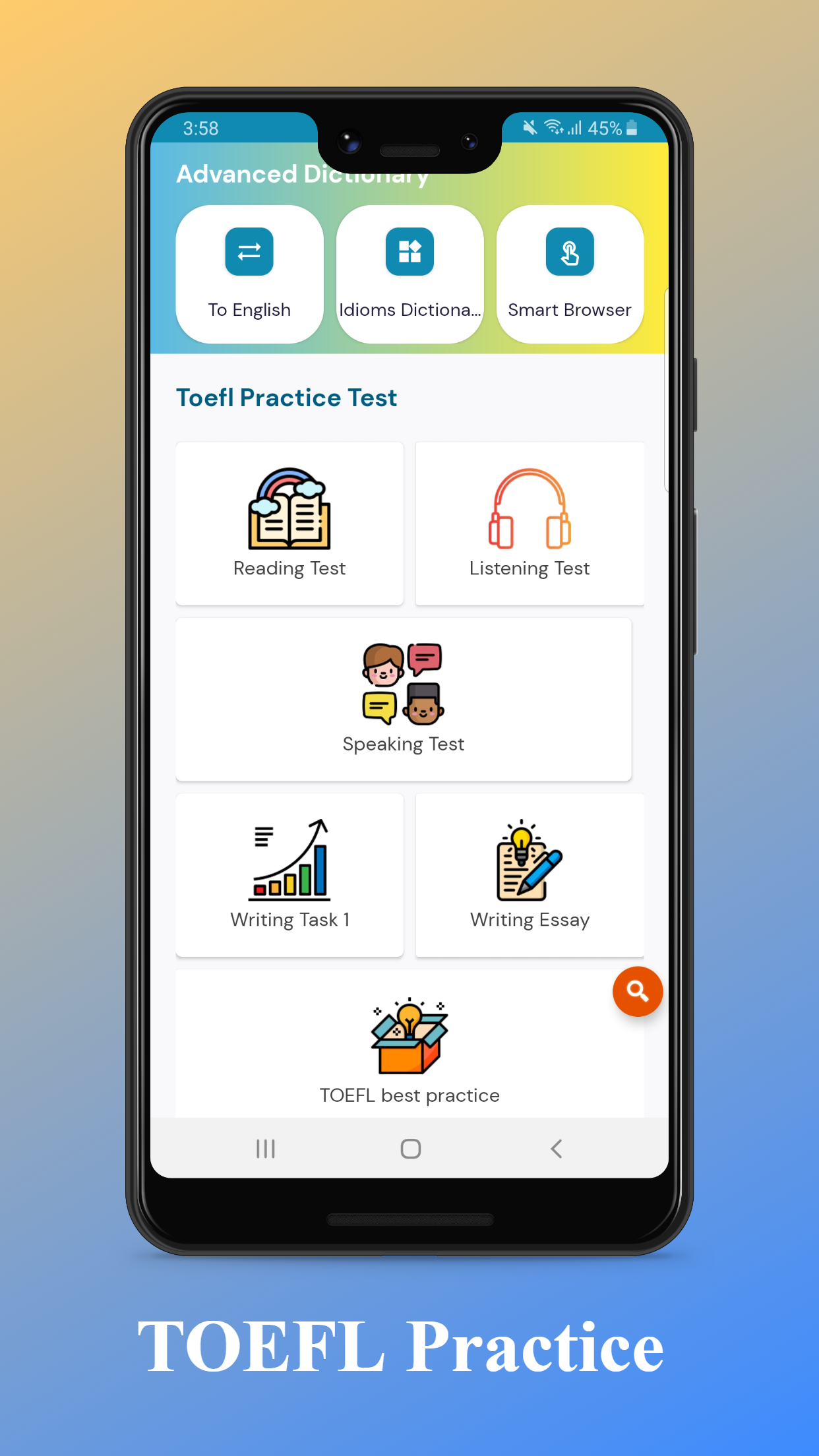 TOEFL Practice Test Screenshot 2