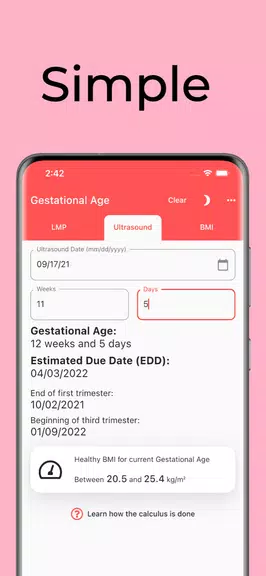 Gestational Age (baby's age) Screenshot 2