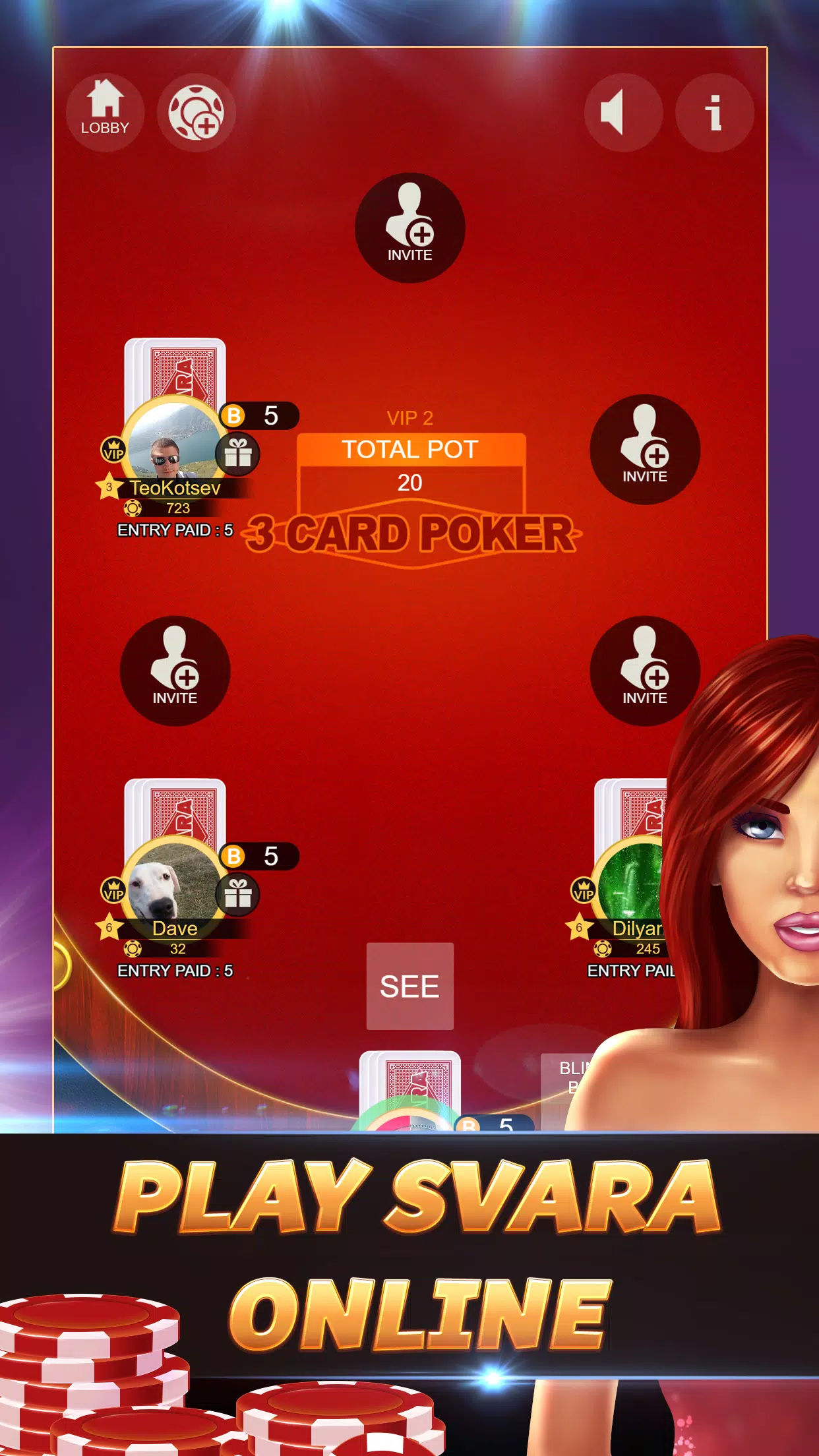 Svara 3 Card Poker Card Game  Screenshot 4