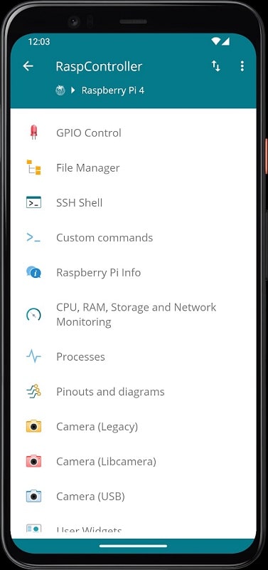 RaspController Screenshot 2