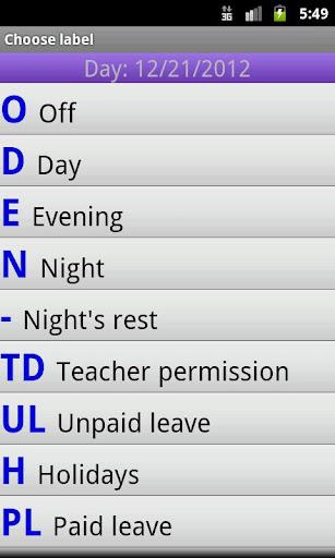 My ShiftWork Lite Screenshot 4