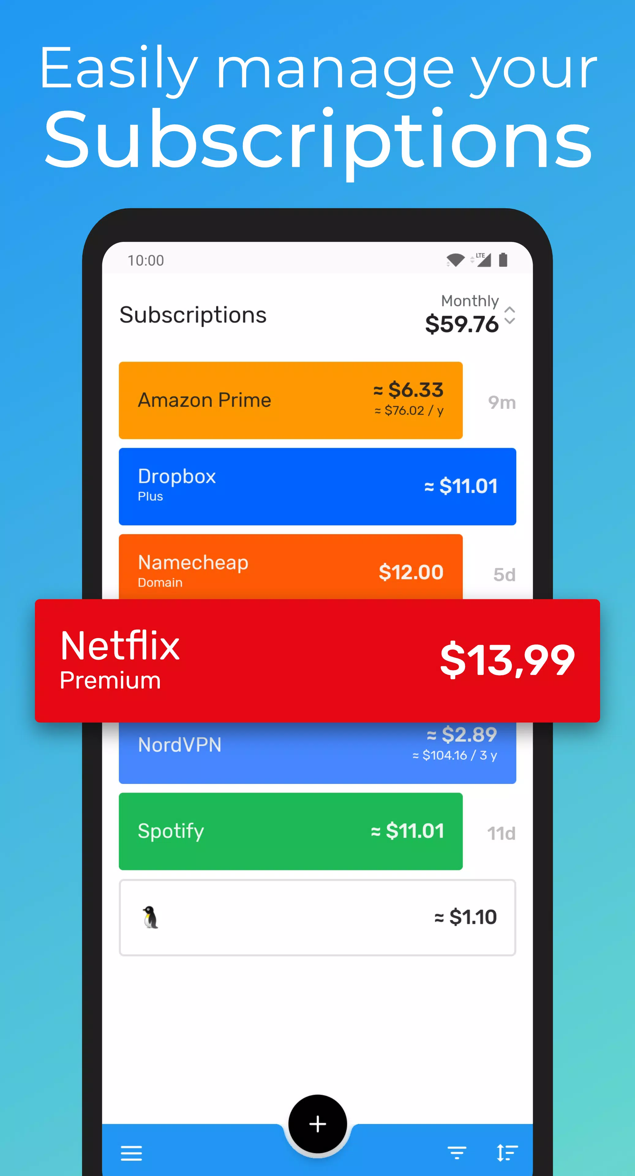 Subscriptions  Screenshot 1