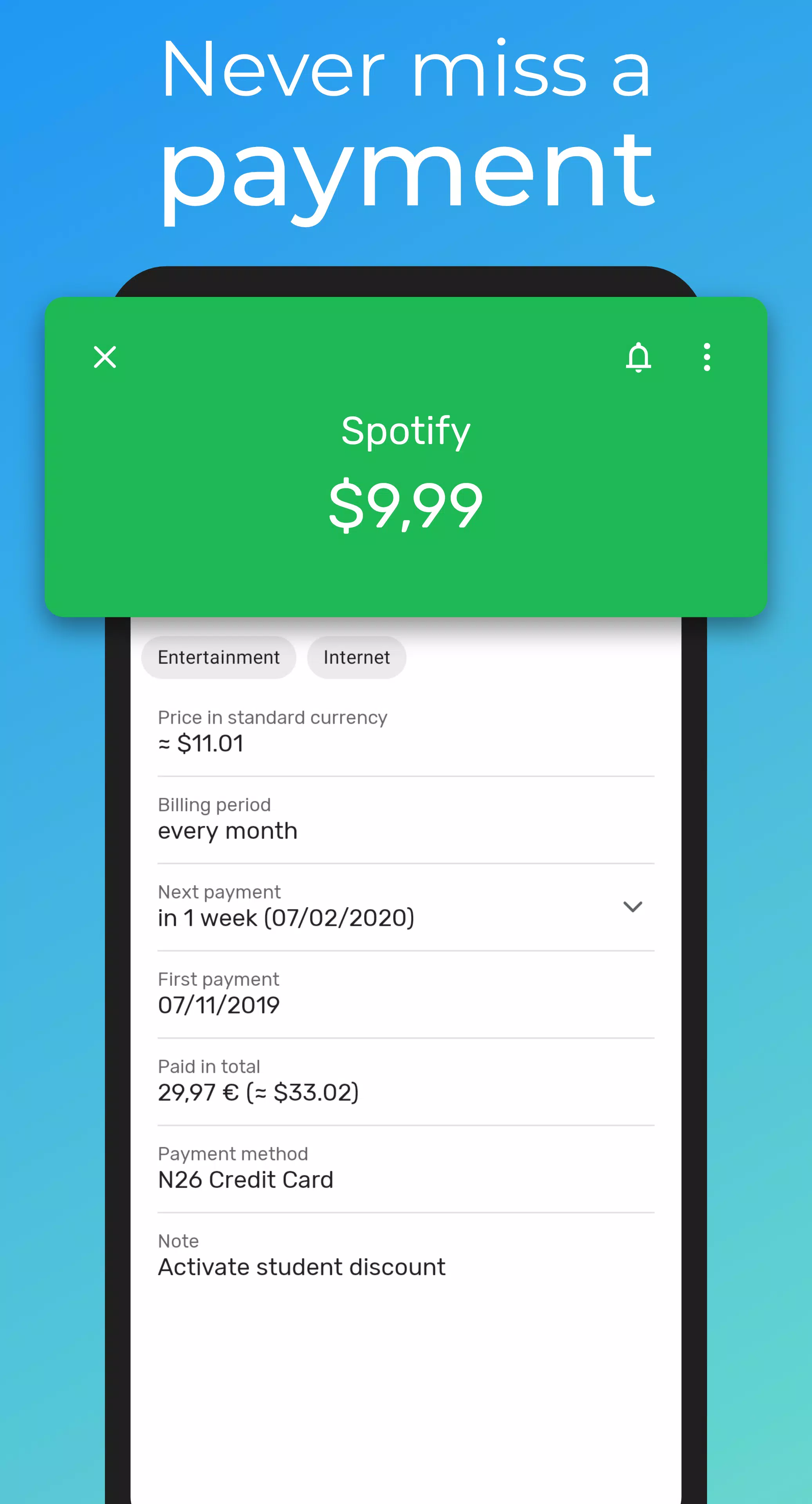 Subscriptions  Screenshot 2