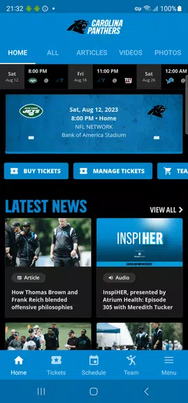 Carolina Panthers Mobile  Screenshot 2