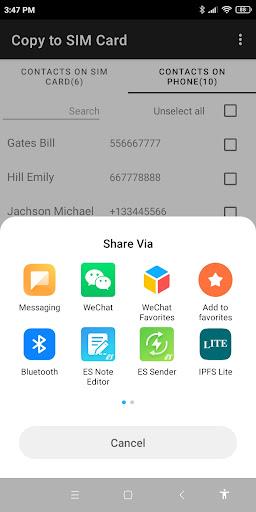 Copy to SIM Card  Screenshot 3