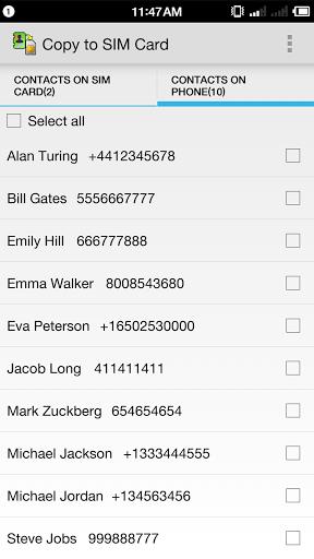 Copy to SIM Card  Screenshot 16