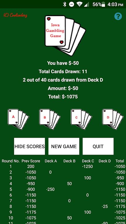 Iowa Gambling Game: Decision M  Screenshot 1