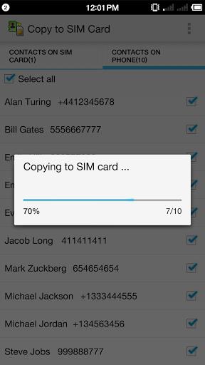 Copy to SIM Card  Screenshot 18