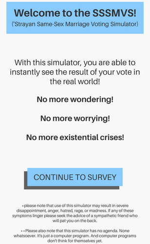 Australian Same Sex Marriage Voting Simulator  Screenshot 2