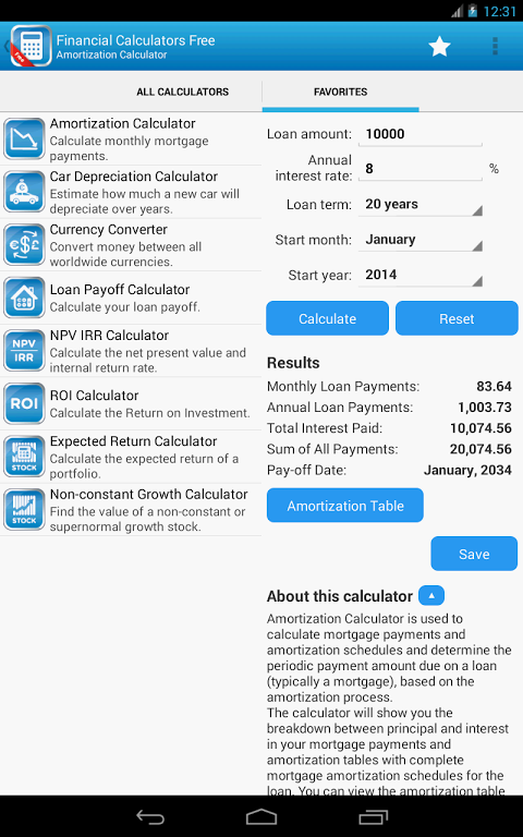 Financial Calculators  Screenshot 2