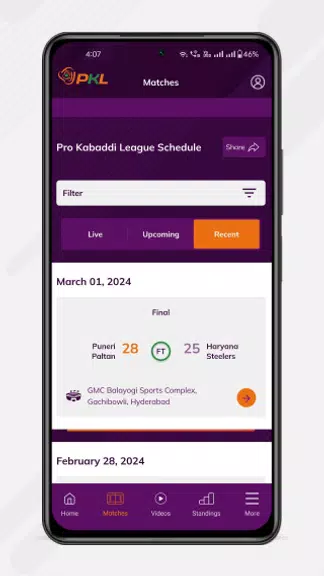 Pro Kabaddi Official App  Screenshot 4