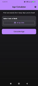 Age in Days Calculator  Screenshot 1