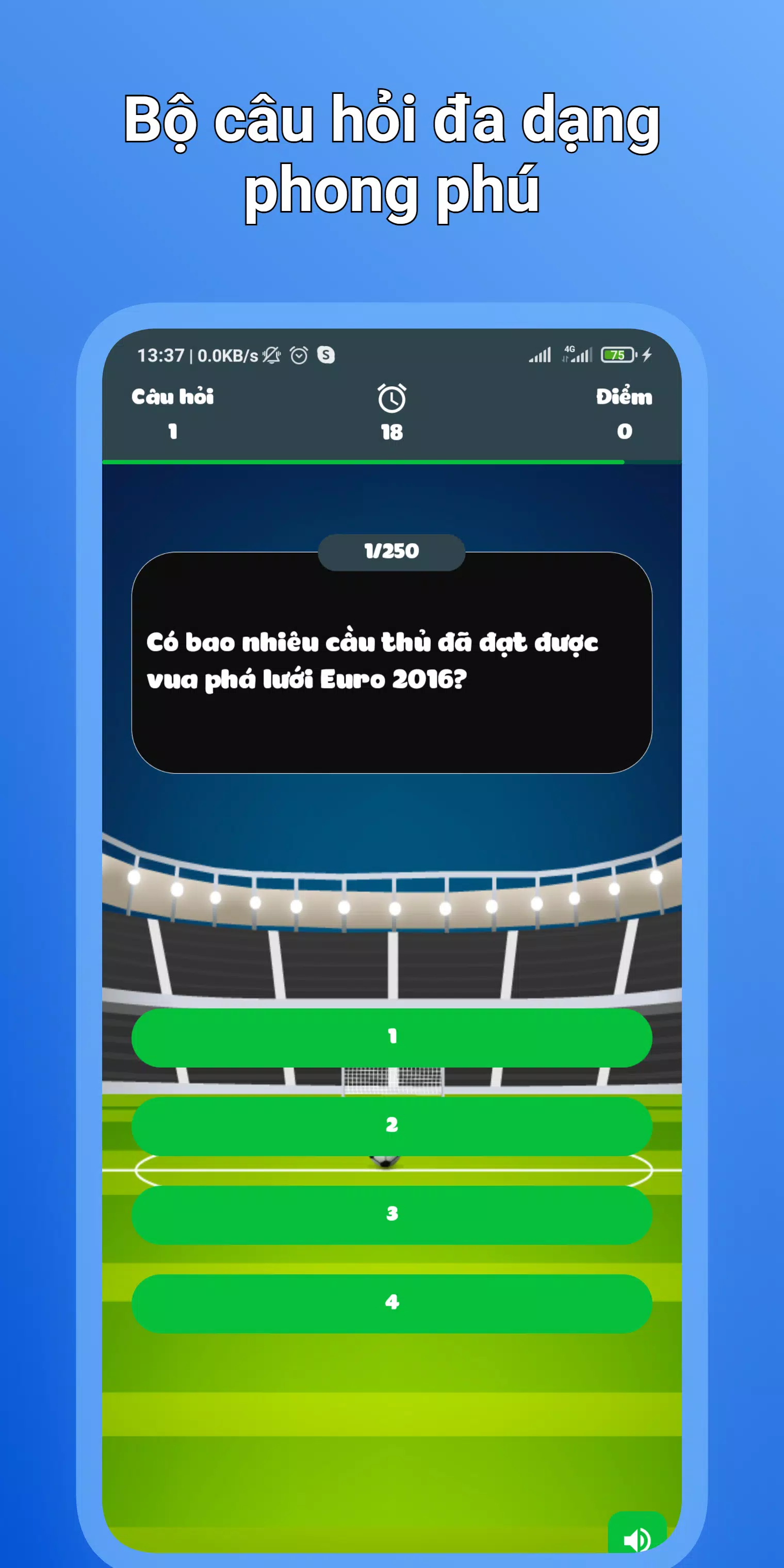 UEFA Euro Quiz: Bong Da  Screenshot 2