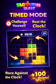 Blocktris Blast: Neon Puzzle  Screenshot 2