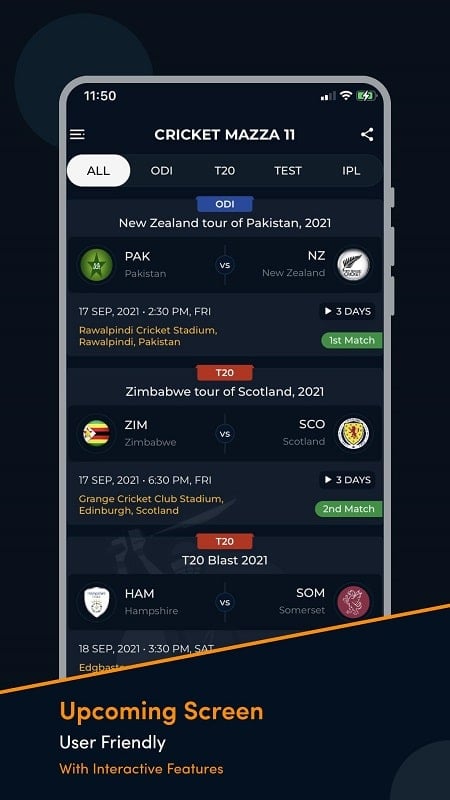 Cricket Mazza 11 Live Line  Screenshot 4
