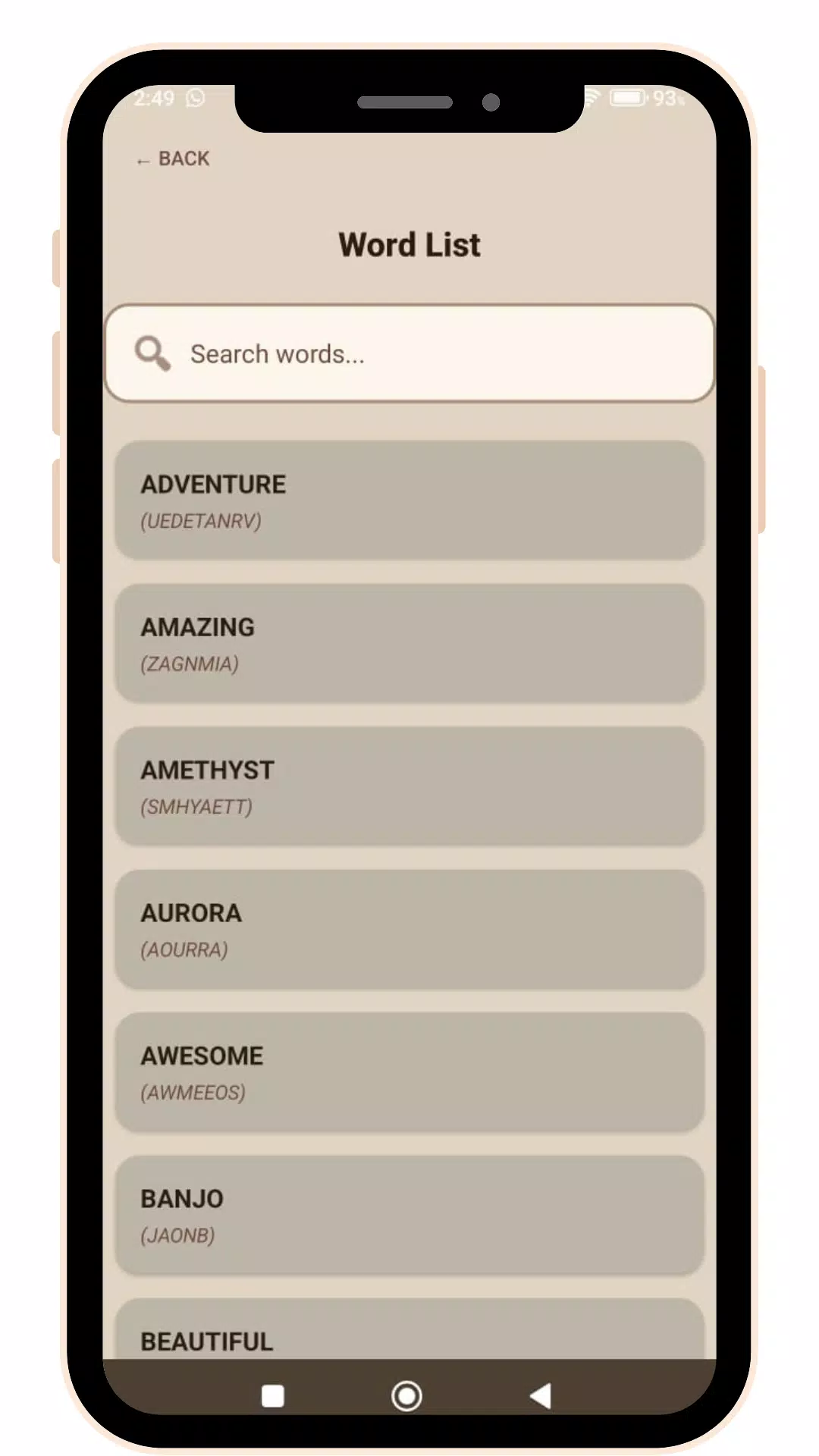 Word scrambler Game  Screenshot 6