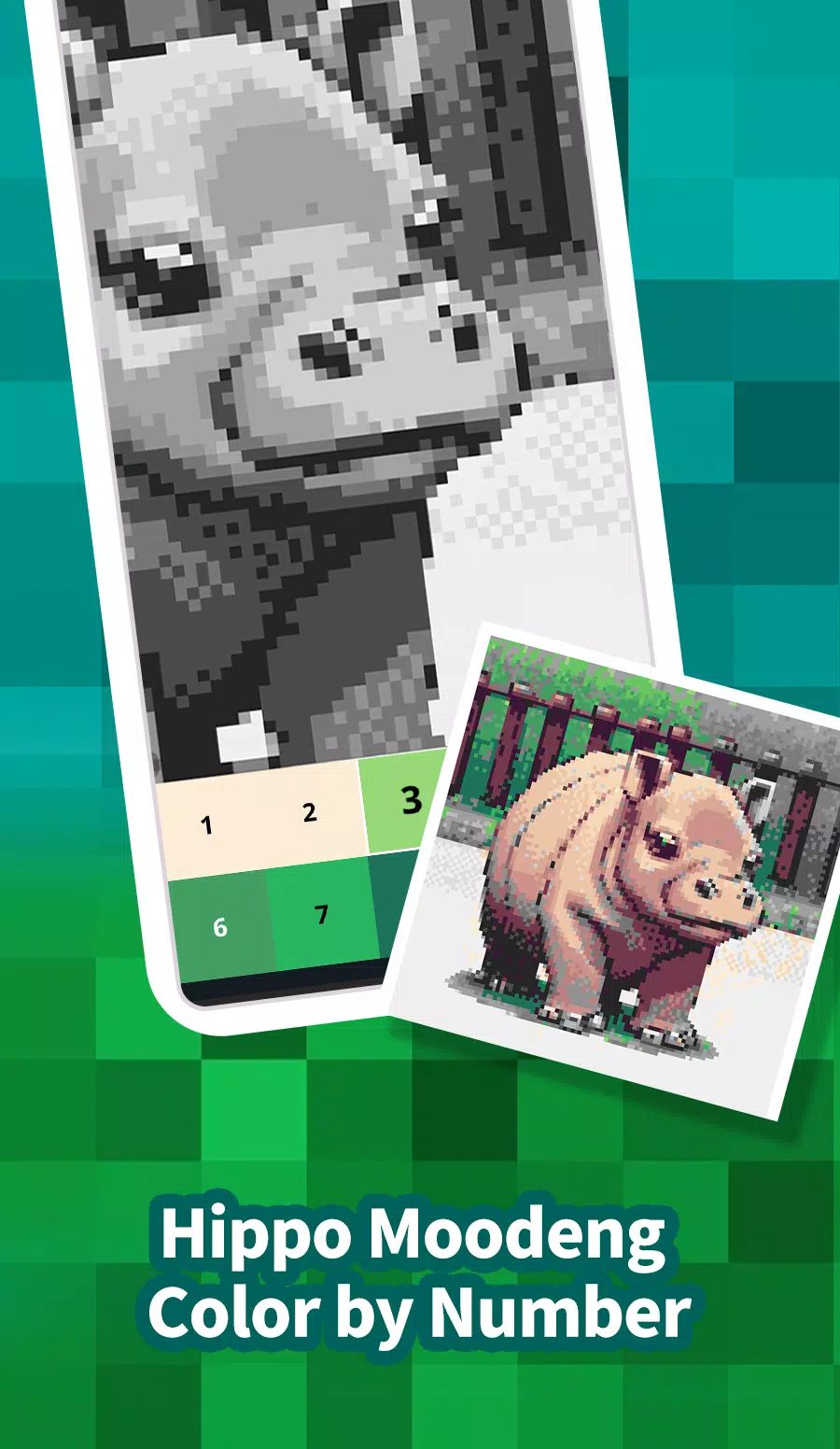 Hippo Moodeng: Color by Number  Screenshot 1