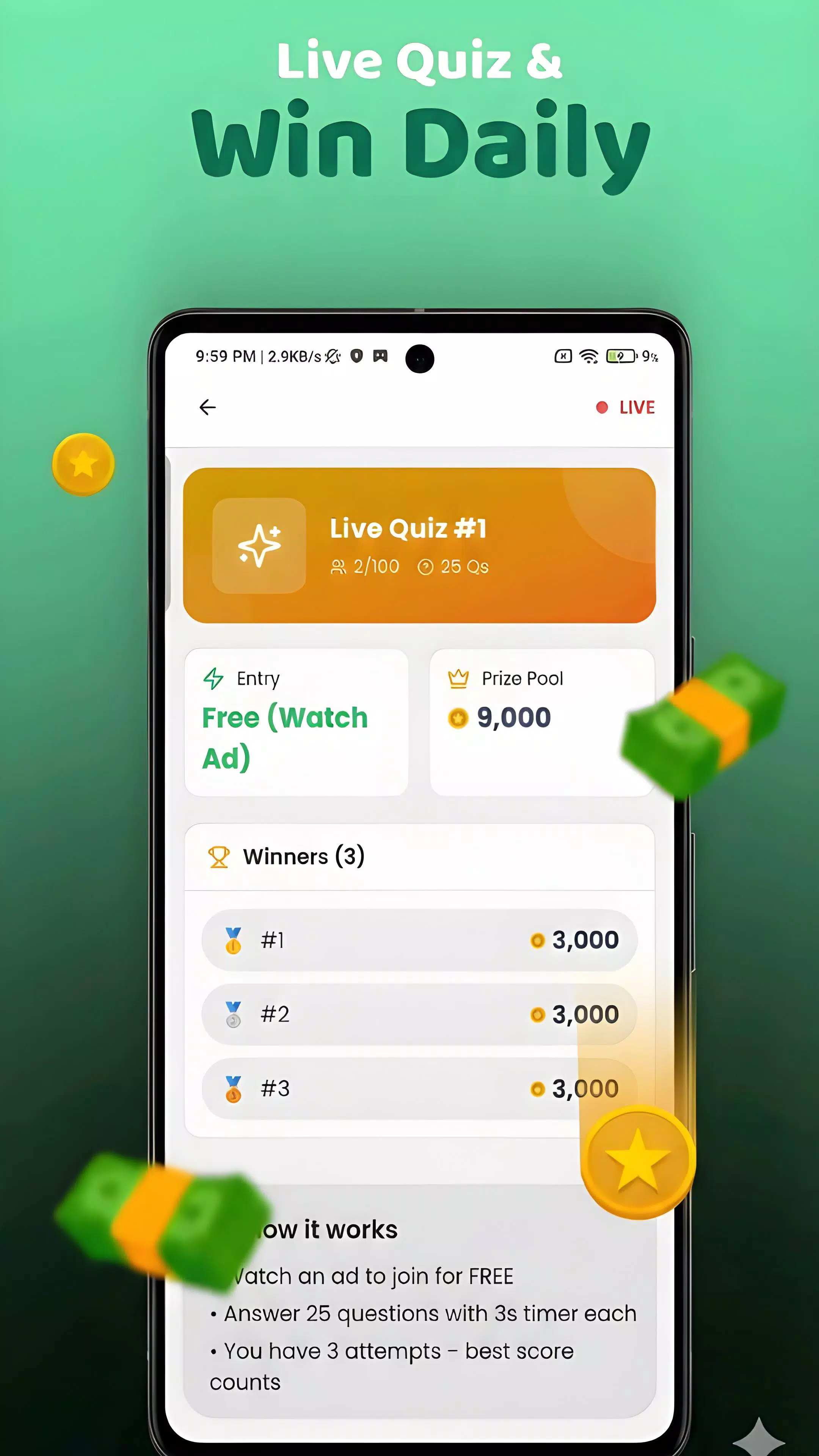 Redeem code app - Quiz & Earn Screenshot 5