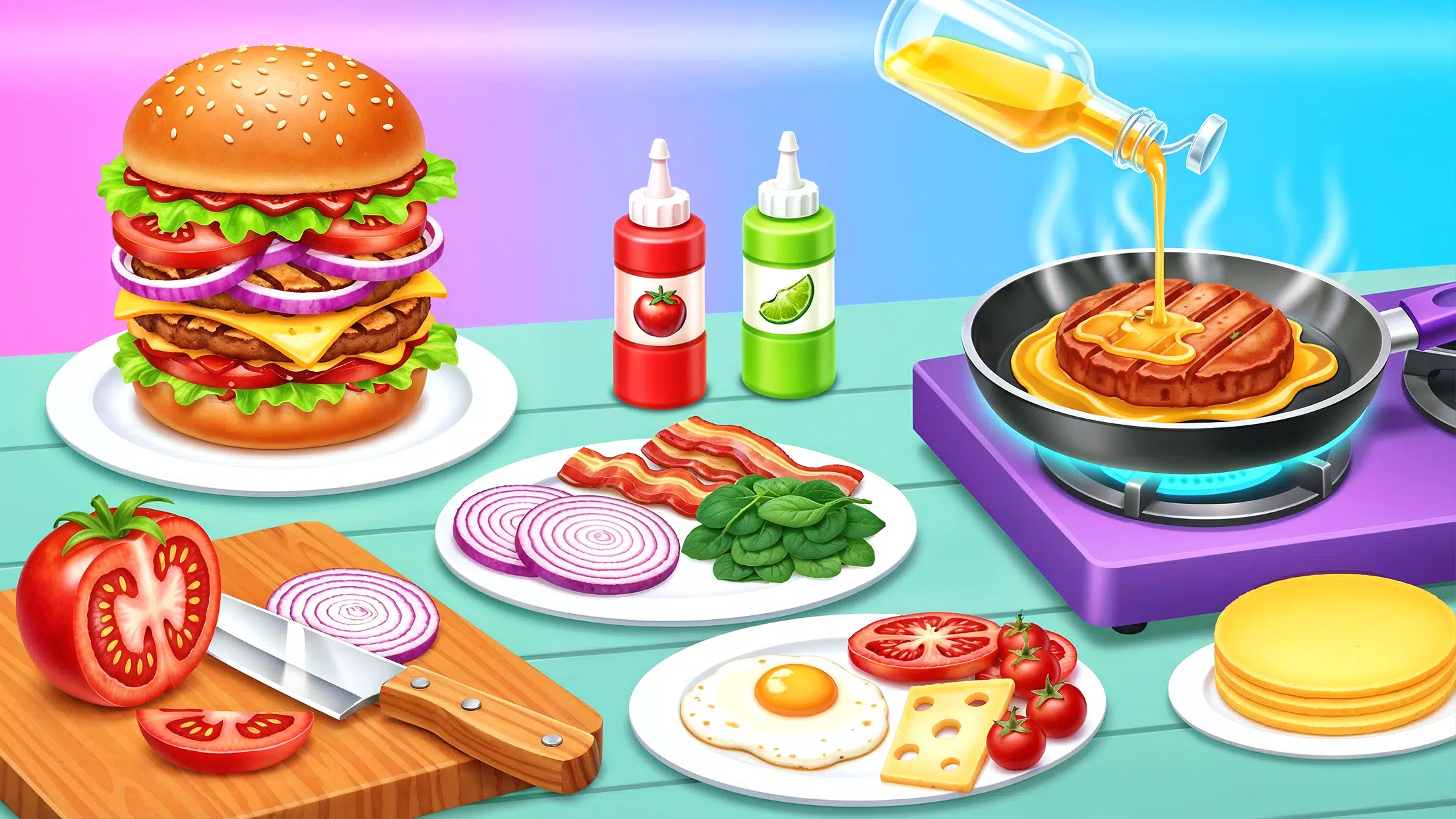 Kitchen Set Cooking Chef Sim  Screenshot 1