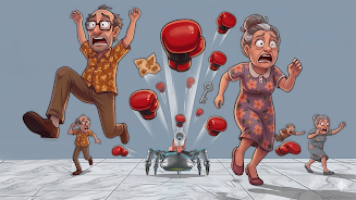 Angry Uncle Slap Punch Game Screenshot 1