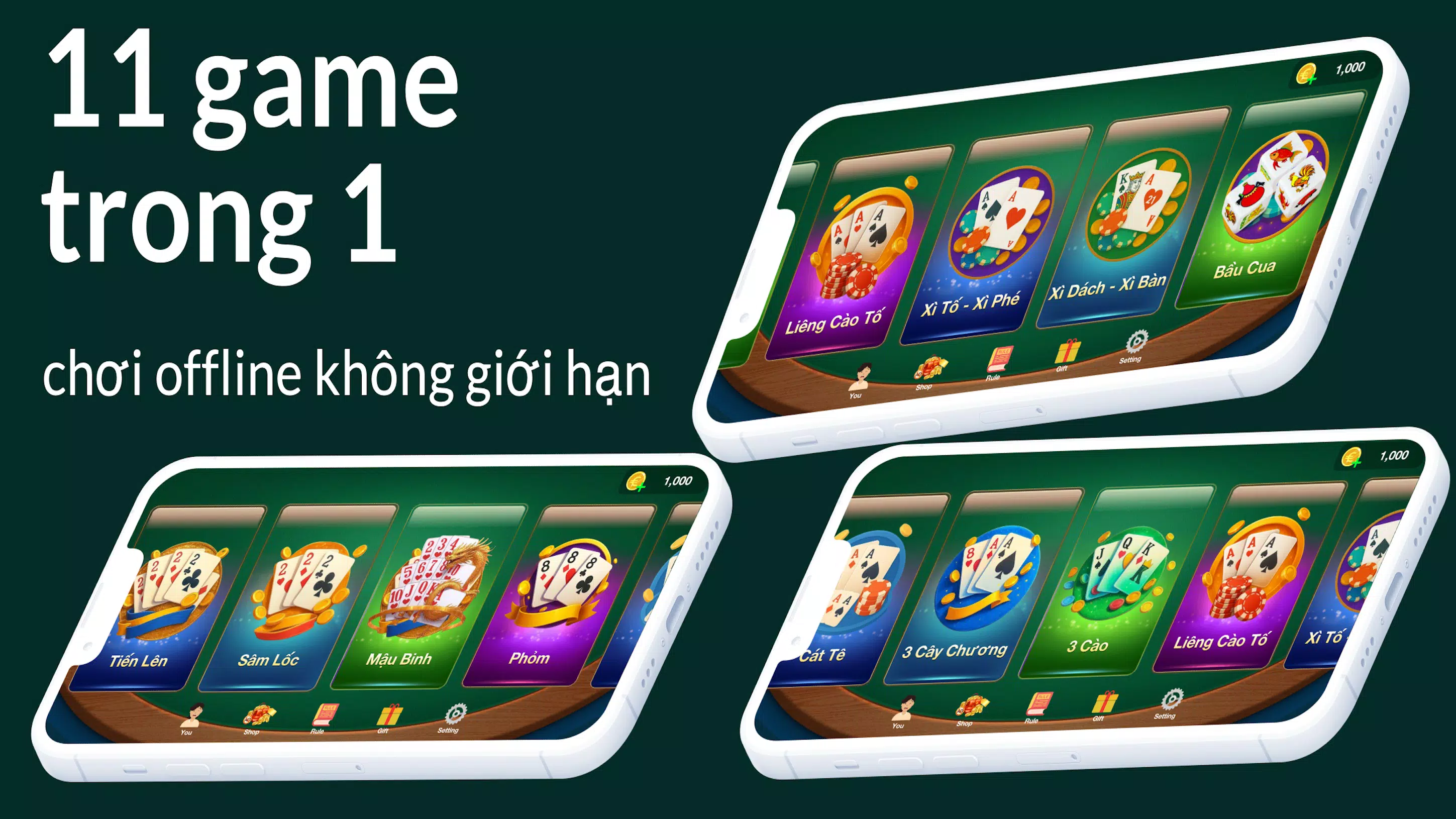 Tiến Lên Miền Nam: Phỏm, Tá Lả Screenshot 1
